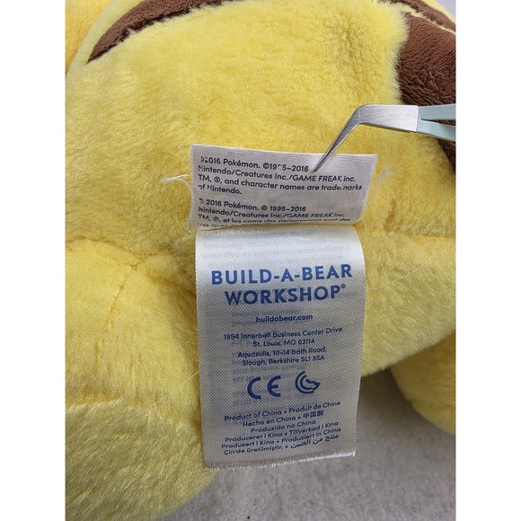 2016 Pokemon Build A‎ Bear 18" Pikachu Stuffed Plush Toy BAB. Nintendo - Picture 7 of 9